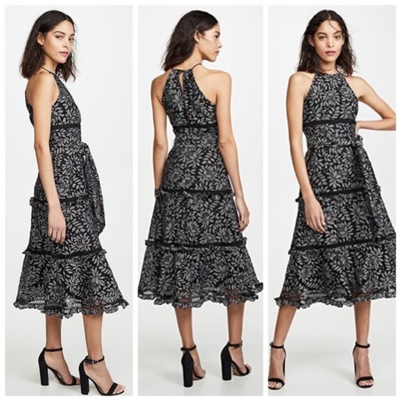 midi black dress a line Elodie midi dress – Line & Dot